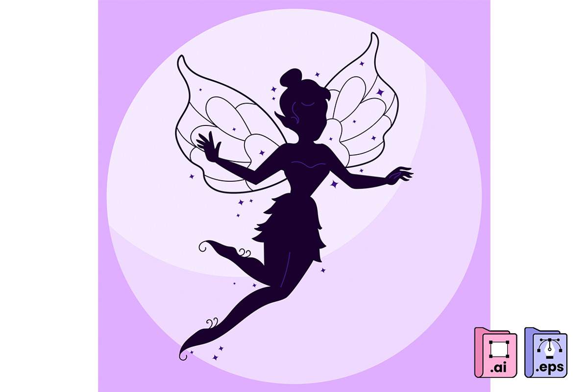 Magical Flat Fairy Silhouette, a Person Illustration by MISS CHATZ (Photo 1 of 3)