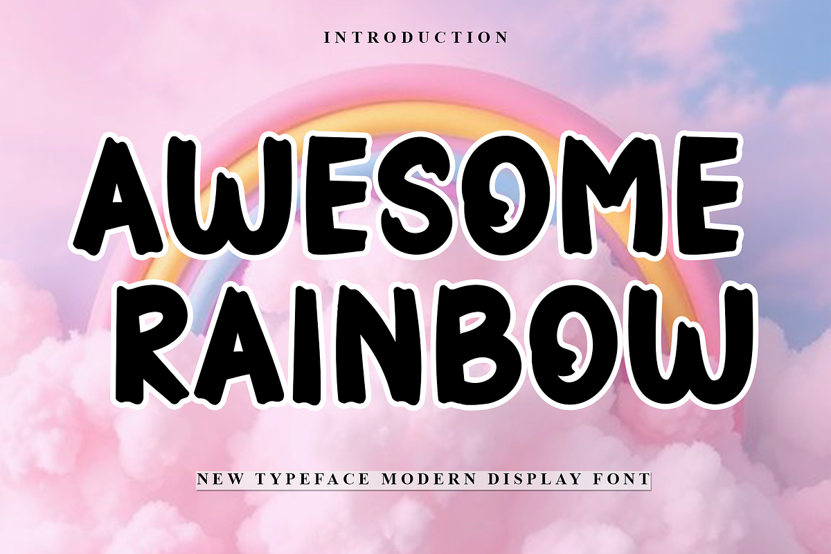 Awesome Rainbow, a Script Font by InermediaSTUDIO (Photo 1 of 8)