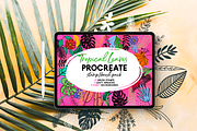 Tropical Leaves Stamps | Procreate, a Brush Add-On by OkayAnnie Designs (Thumbnail 1 of 7)