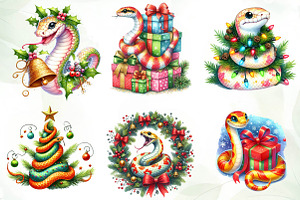 Christmas Snake Clipart Sublimation