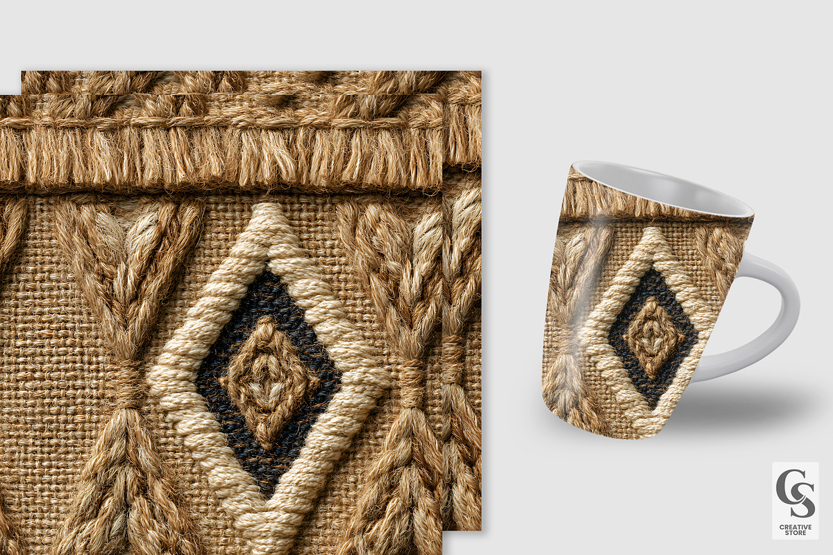 Boho Jute Fabric Seamless Patterns, a Pattern Graphic by Creative Store (Photo 2 of 5)
