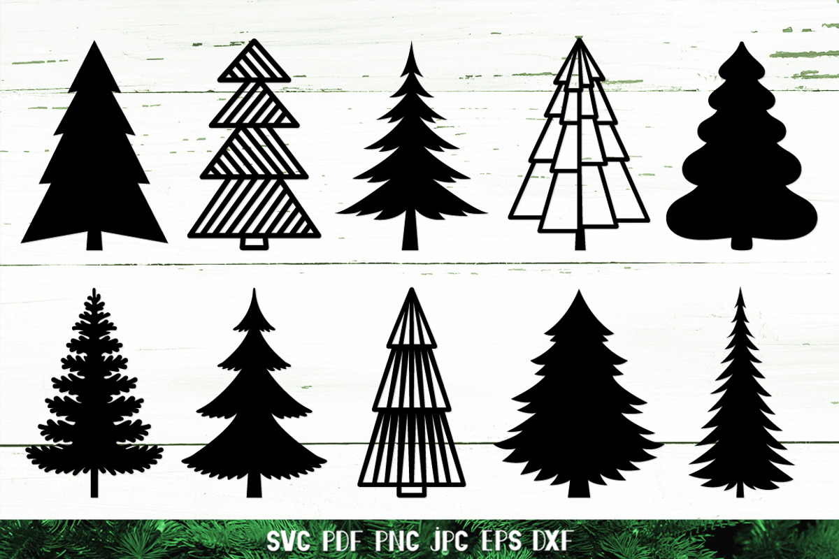 Christmas Tree Silhouette Set, a Graphic by Digital_Craftyfox (Photo 17 of 20)