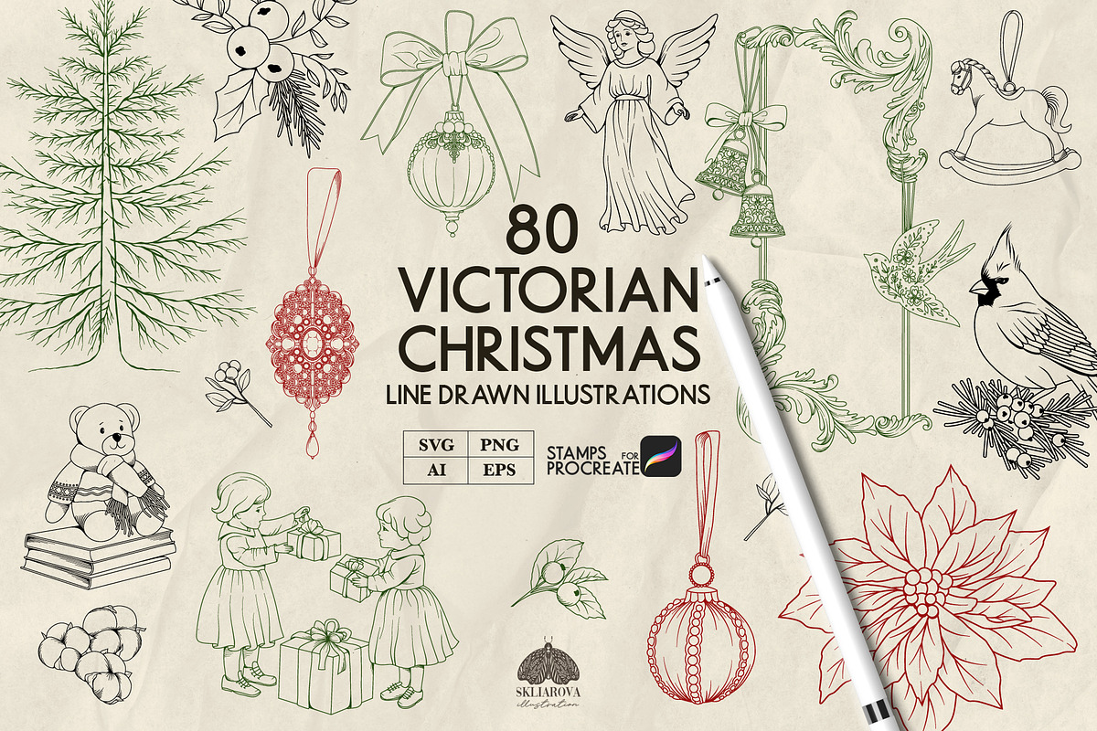 Victorian Christmas + Procreate, a Decorative Illustration by Skliarova (Photo 1 of 10)