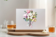 Watercolor Magnolia Flower Clipart B, an Illustration by SVGArt (Thumbnail 6 of 9)