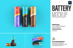 Battery Mockup - 8 Views