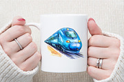 Watercolor Cute Blue Transport Car A, an Illustration by Sublimation Artist (Thumbnail 5 of 6)