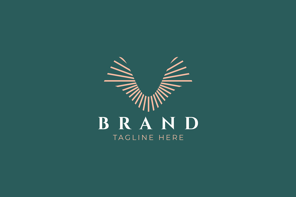 Abstract Wings Sun Ray Luxury Logo, a Branding & Logo Template by Signatoro (Photo 3 of 4)