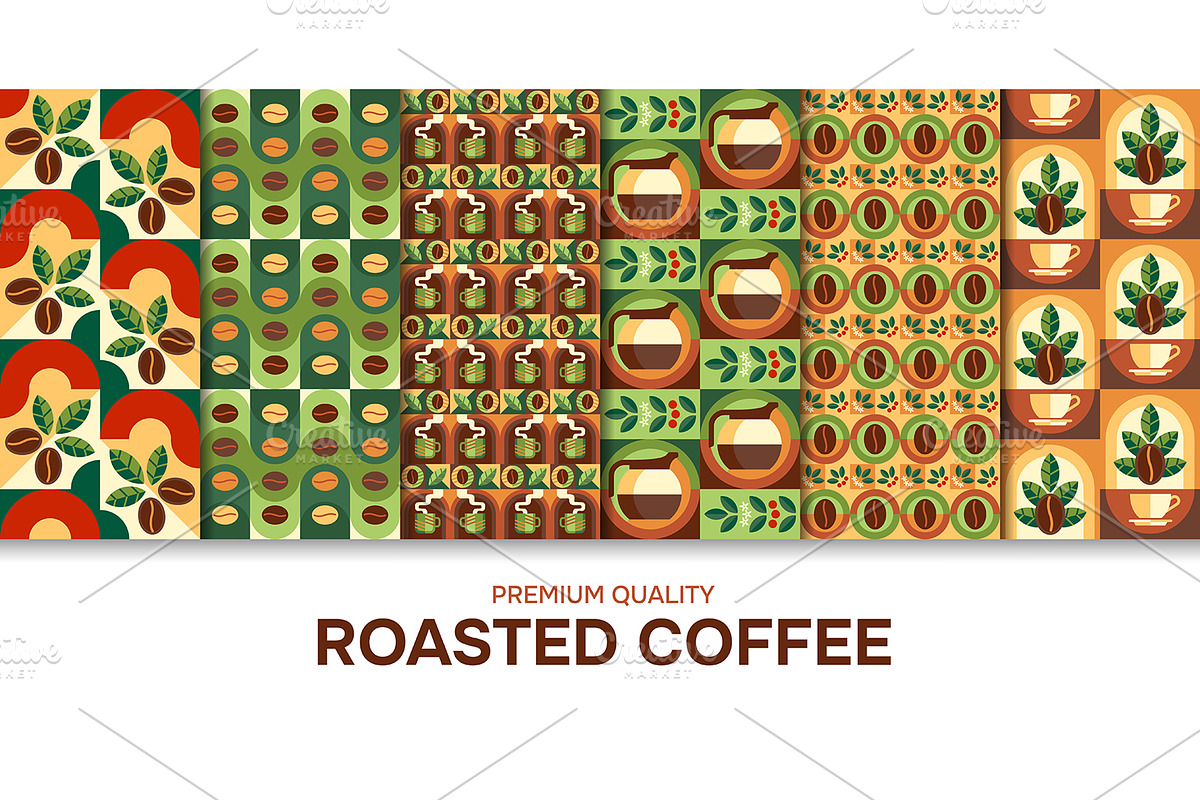 Roasted coffee beans drink patterns, a Texture Illustration by Vector Tradition (Photo 2 of 3)