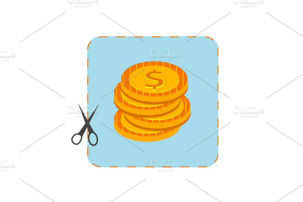 Icon of coupon cutout with money preview 3