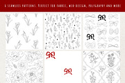 Flowers and Bows graphic line art, a Decorative Illustration by Nataly_is_Drawing (Thumbnail 10 of 11)