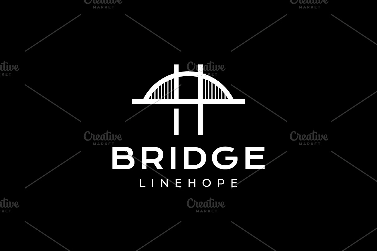 tied arch bridge construction logo, a Branding & Logo Template by devastd