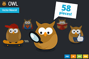 Owl - Vector Webiste Mascot, an Animal Illustration by wowu (Thumbnail 1 of 5)