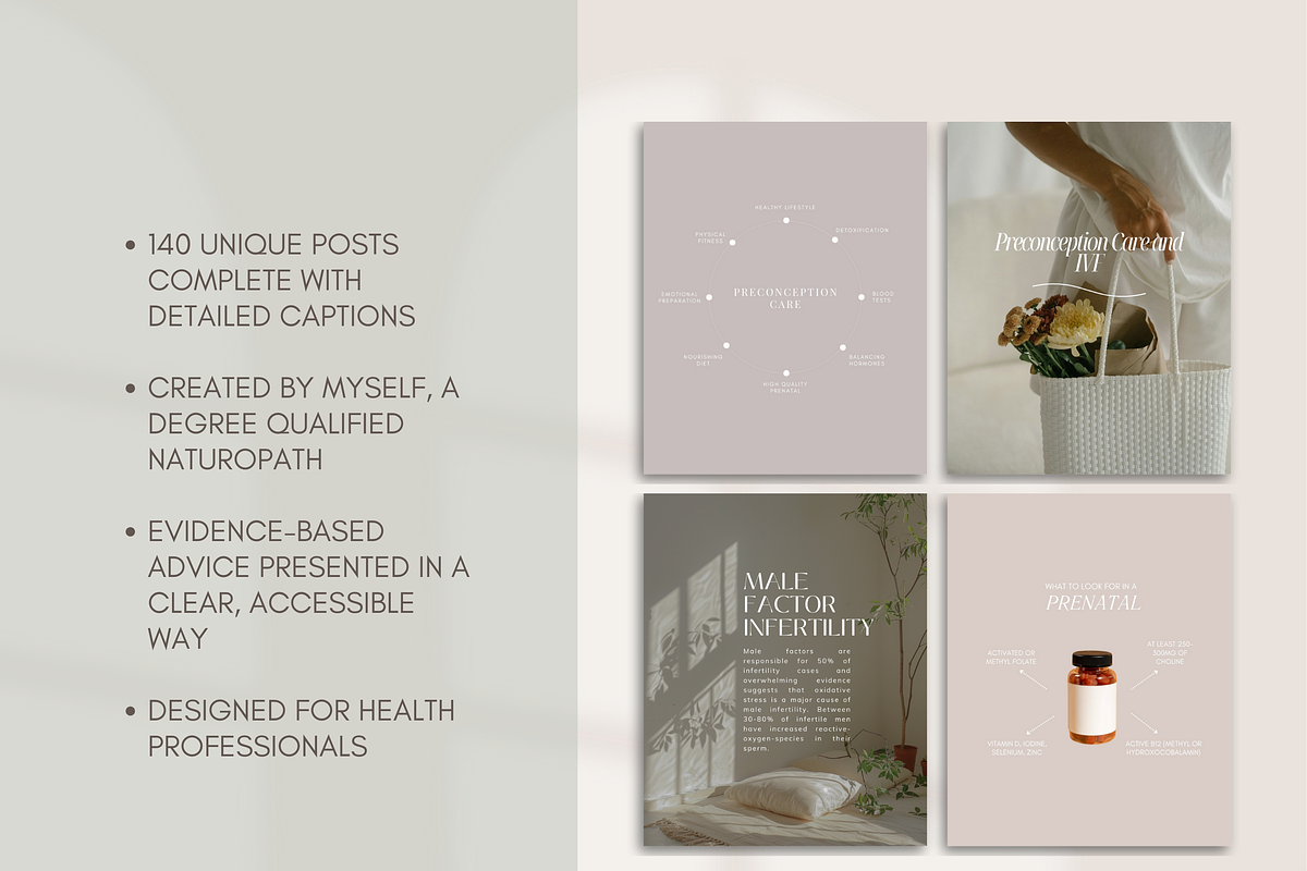 Fertility Social Media Templates, a Templates & Theme by Naturopath Hub (Photo 3 of 10)