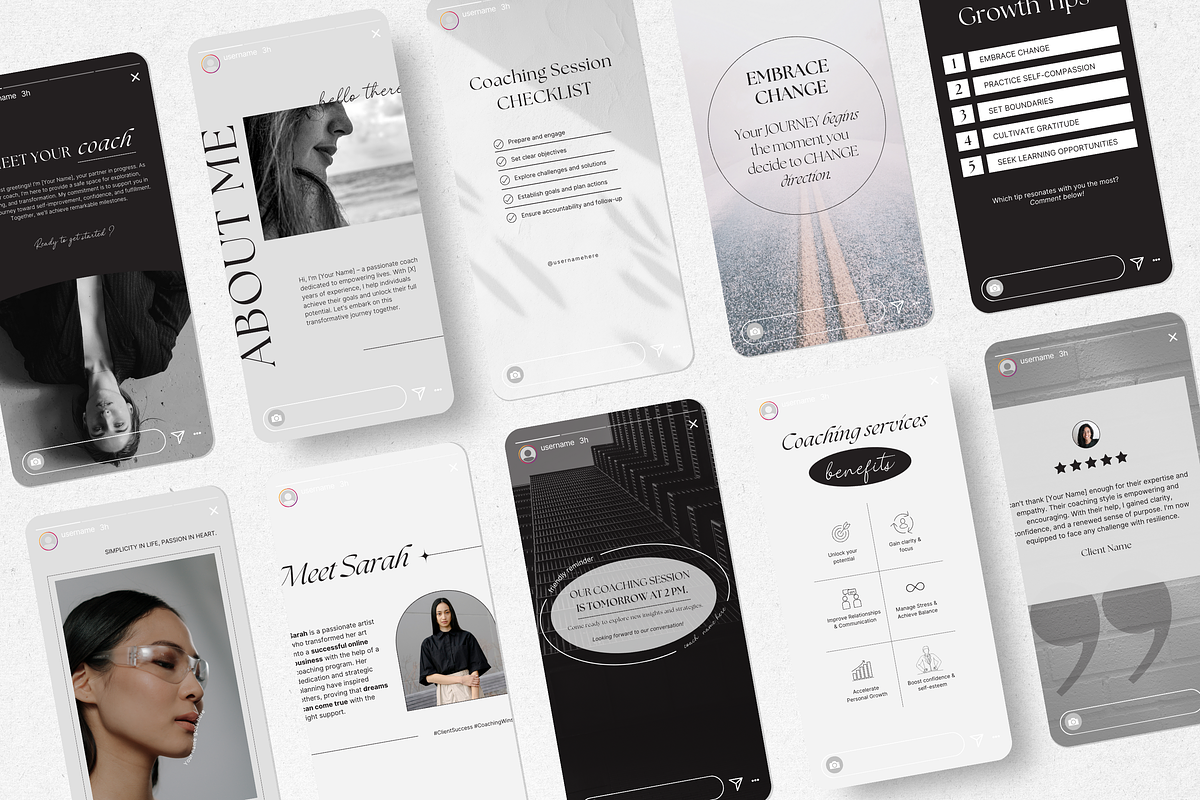 Coach Instagram Templates Bundle Kit, a Social Media Template by DigiPax (Photo 5 of 12)