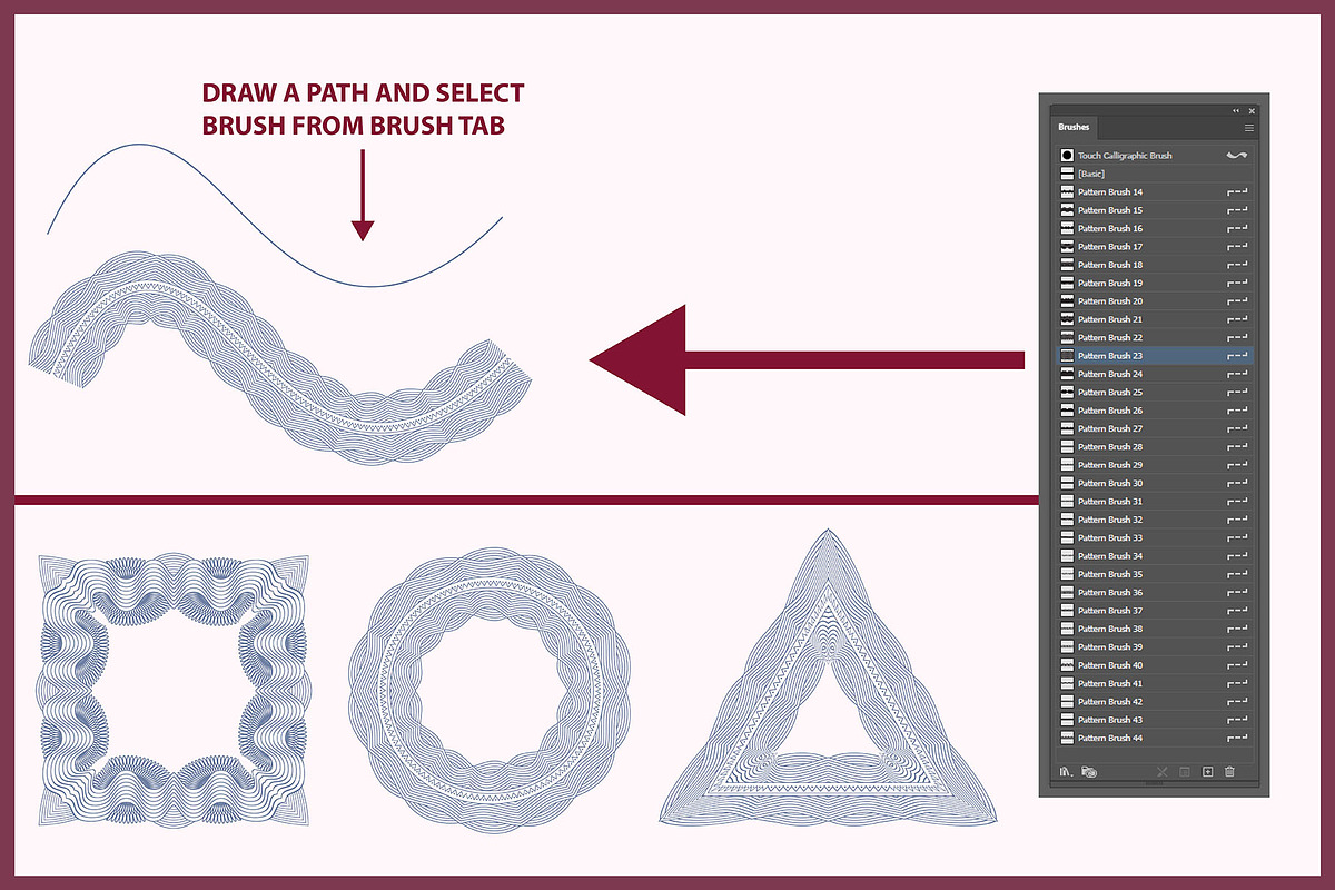 Illustrator Security Border Brush, a Brush Add-On by MRI STUDIO (Photo 13 of 26)