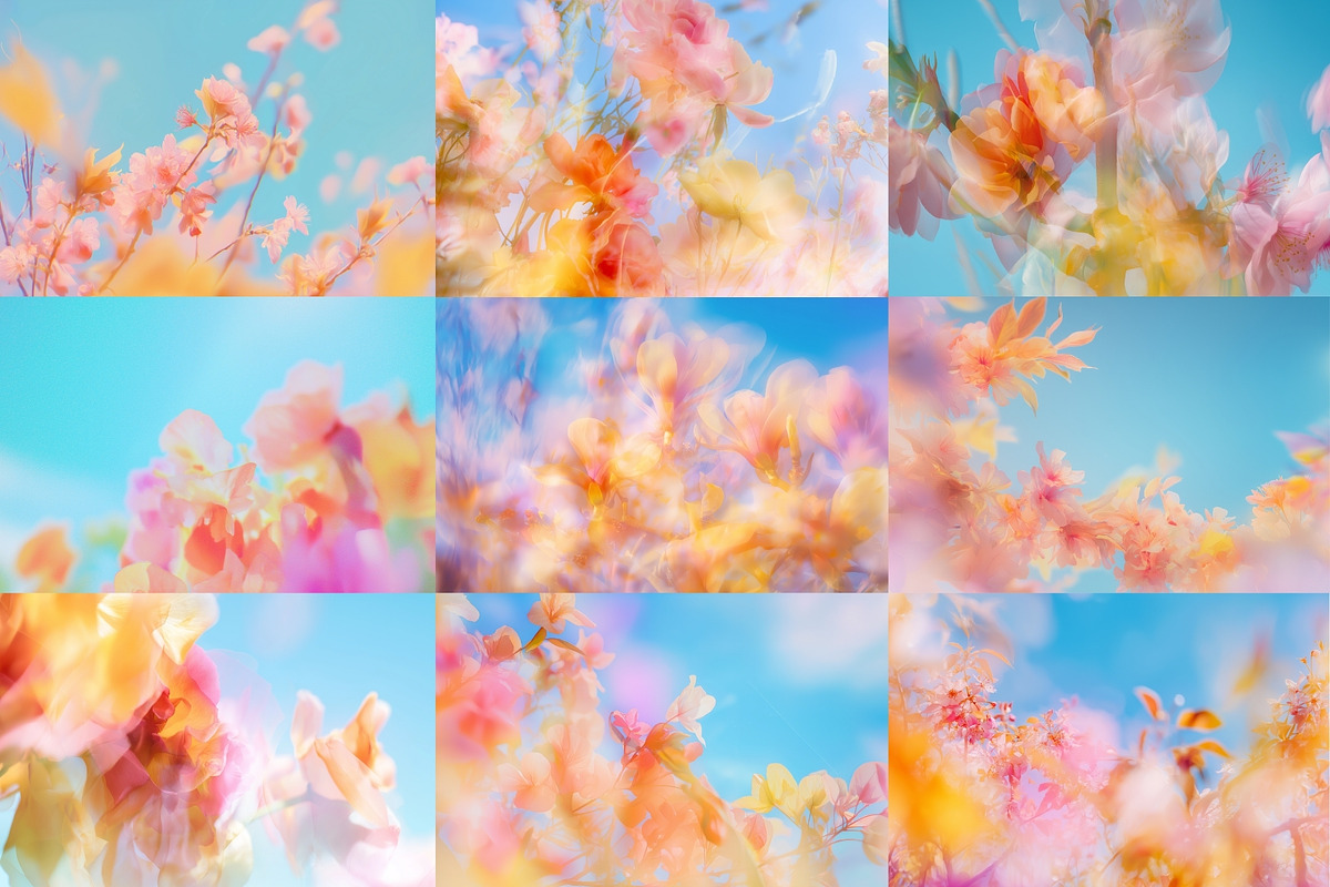 Dreamlike Floral Bloom Backgrounds, a Wallpaper Graphic by HipFonts