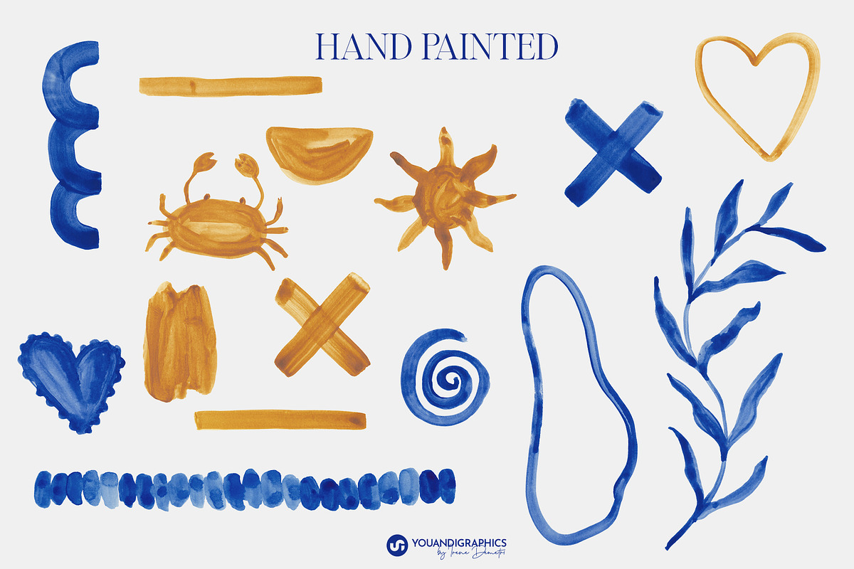 Beach House Watercolor Patterns, a Pattern Graphic by Youandigraphics (Photo 16 of 19)