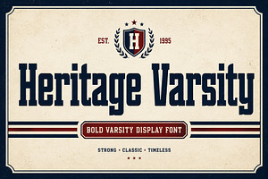 Heritage Varsity, a Script Font by Wow Magic