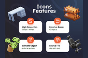 Furniture & Electronics 3D Icons, a Furniture 3D Model by Rakata Studio (Thumbnail 2 of 7)
