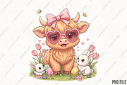 Easter Highland Cow Retro Easter PNG, an Illustration by CraftArtStudio (Thumbnail 1 of 4)