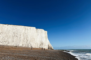 Seven Sisters Cliffs shore in East Sussex UK with white chalk cliffs and pebble, a Nature Photo by AS photostudio
