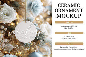 Round Ceramic Ornament Mockup PSD, a Mockup by Bijou Bay