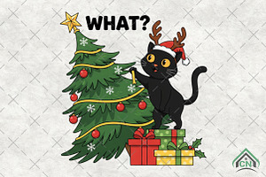 What Cat Christmas Tree png, an Illustration by Craft Nest