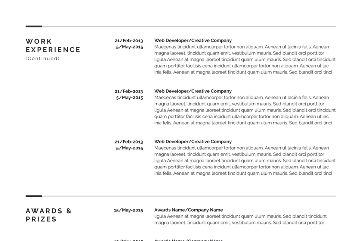 Minimal Resume Template 4 Pages, a Resume Template by White Graphic (Photo 6 of 9)