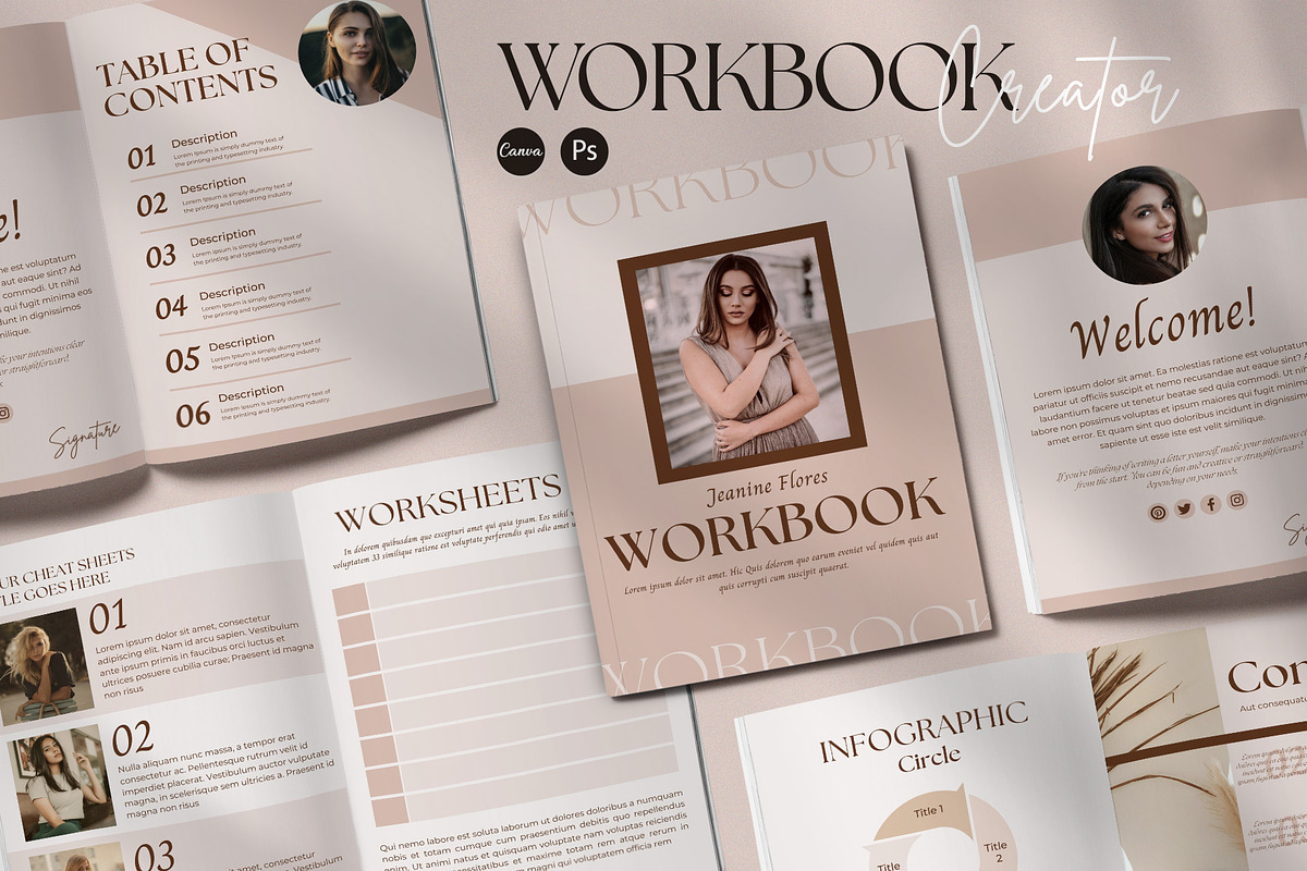 Elegant Workbook Template CANVA, a Marketing Template by graphypix (Photo 13 of 13)
