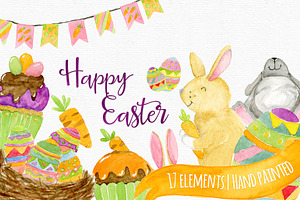 Watercolor Easter Clipart