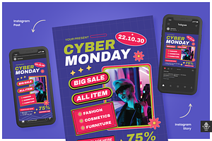 Cyber Monday Flyer Set, a Flyer Template by SquidPixey