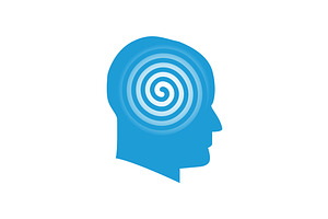 Head with spiral logo symbol