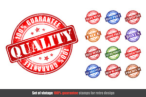 Set of Quality Guarantee Stamps
