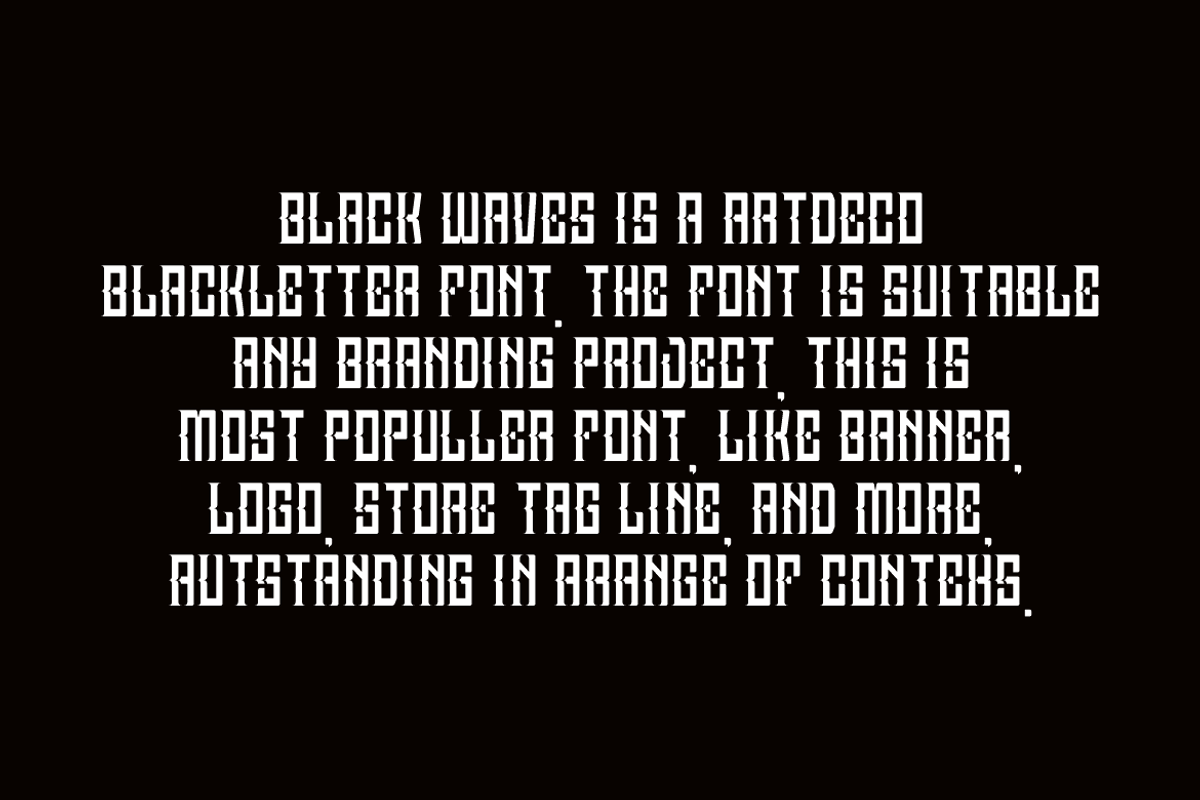 Black Waves - Artdeco & Blackletter, a Blackletter Font by QR Design Studio (Photo 4 of 6)