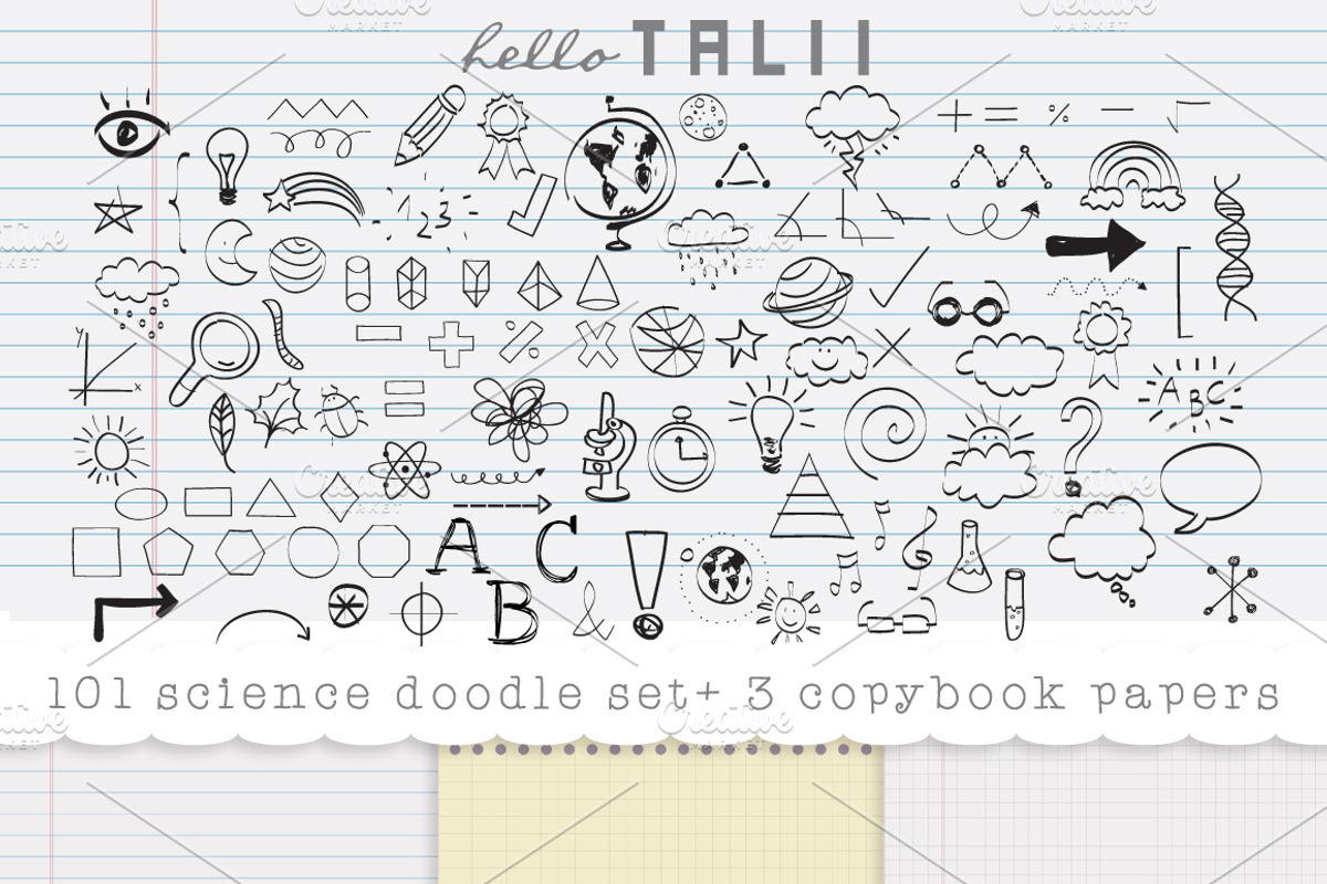101 Science Doodles+ 3 copy papers, an Education Illustration by Hello Talii (Photo 1 of 3)