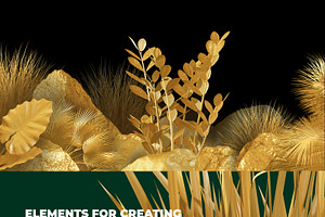 GOLD Plants & Stones Collection 03