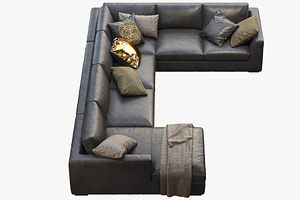 Modena Taper Arm U-Sofa Chaise Sofa