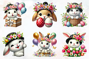 Easter day bunny peeking clipart, an Illustration by RobertsArt (Thumbnail 7 of 7)