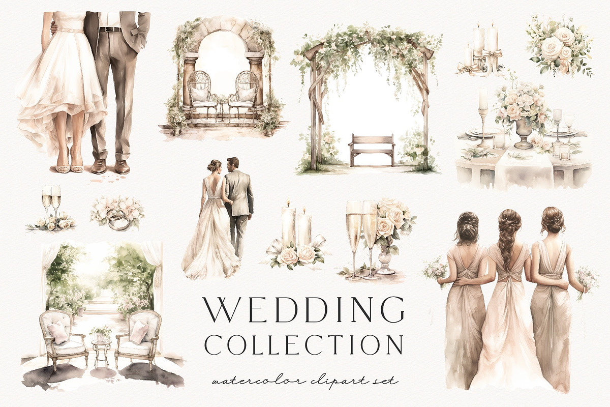 Wedding Collection, a Decorative Illustration by PeDe Designs