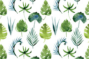 watercolor tropical leaves, patterns, an Illustration by Olesya Morokhovets (Thumbnail 3 of 11)