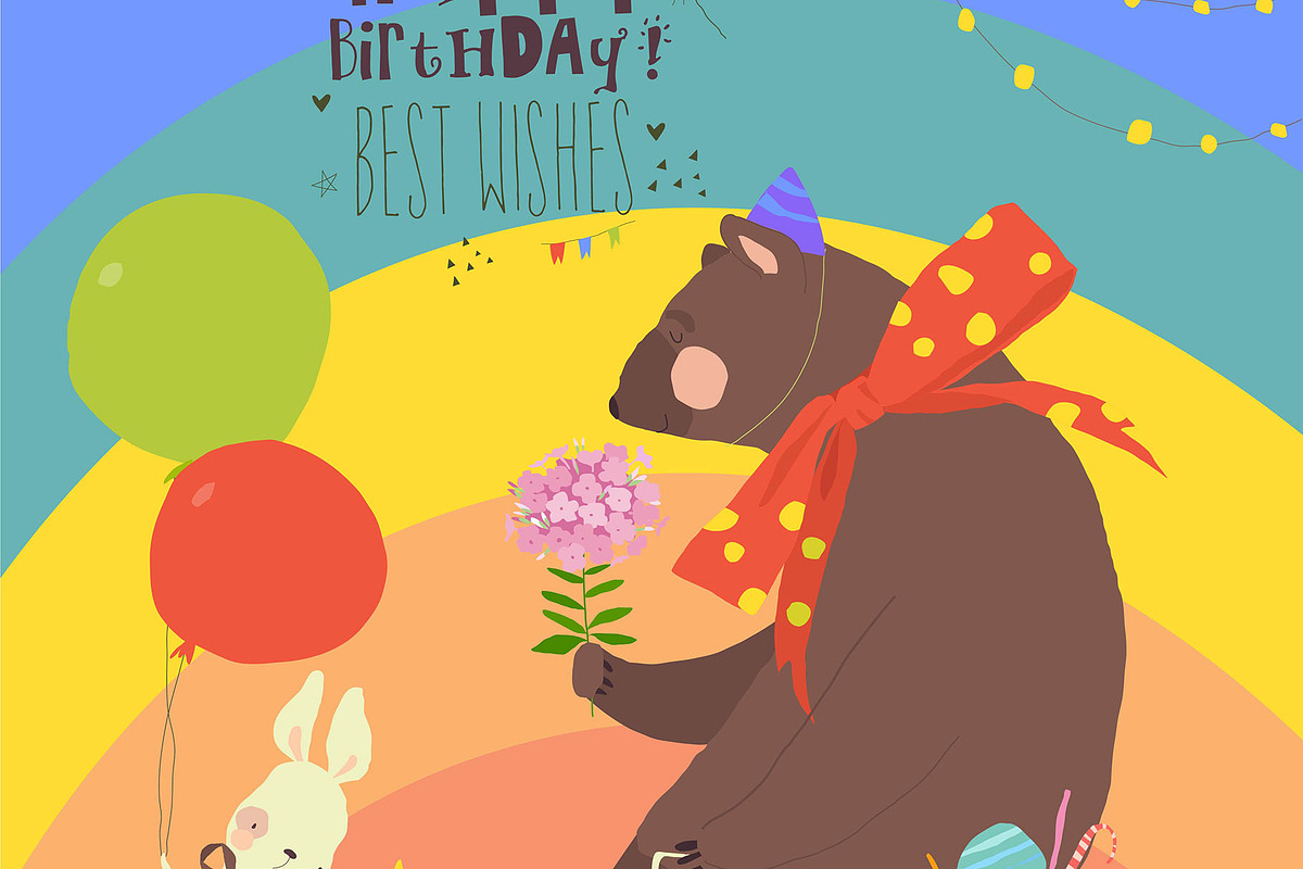 Cute Bear riding Bicycle, an Animal Illustration by Maria Starus (Photo 1 of 3)