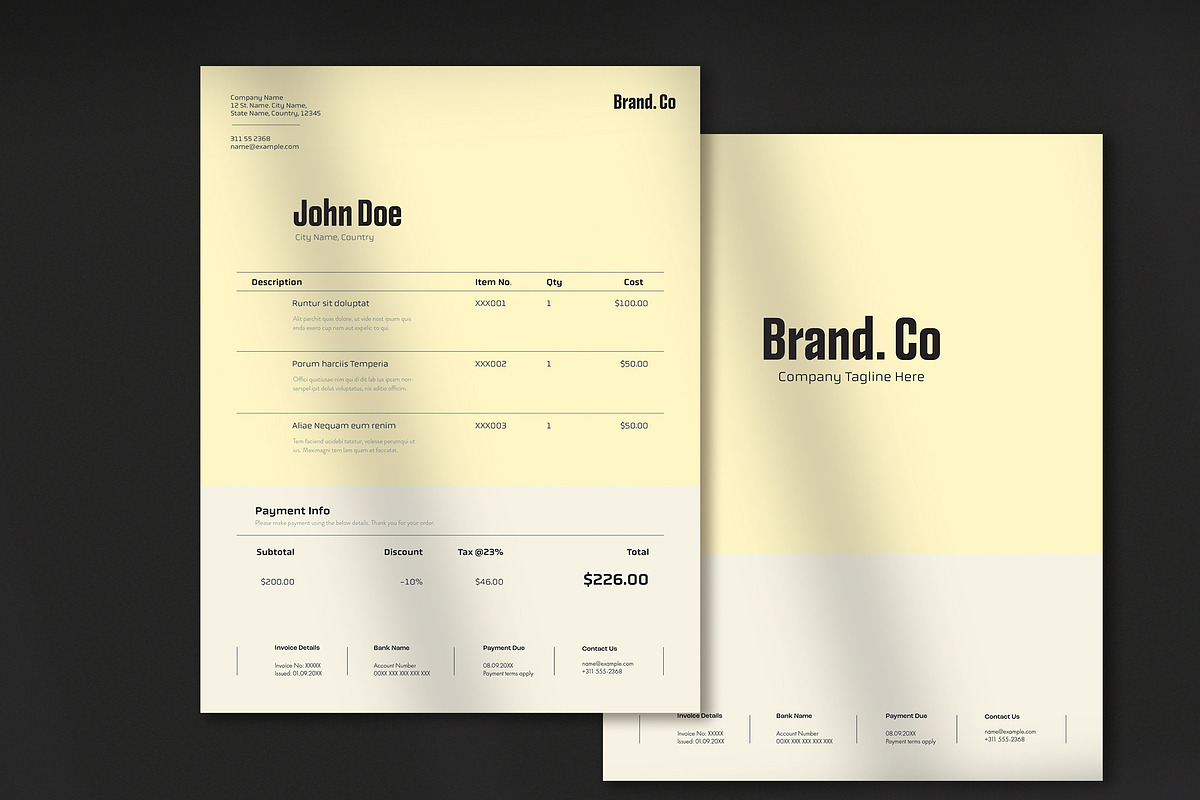 Yellow Invoice, a Print Template by wavebreak