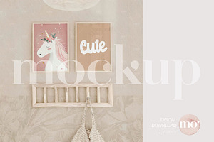 Nursery Wall Art 2 frames mockup, a Product Mockup by MoMockups
