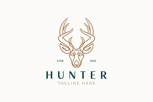 Linear Abstract Reindeer Head Logo, a Branding & Logo Template by Signatoro
