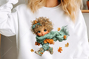 Whimsical Fall Autumn Kids Clipart, a Seasonal Illustration by Canvas Craft (Thumbnail 5 of 10)