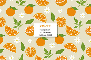 Orange Citrus Seamless Pattern
