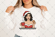 Retro Girl Christmas Coffee Club PNG, an Illustration by Craft Nest (Thumbnail 2 of 6)