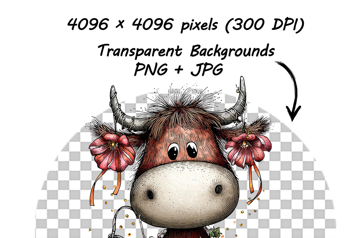 Highland Cow Birthday Animal Clipart, a Graphic by one-touch (Photo 11 of 17)