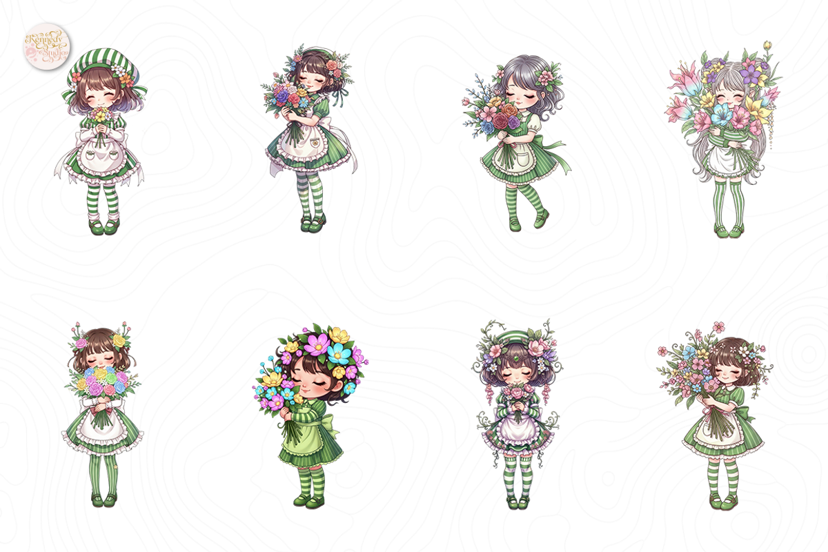 Little Floral Girl PNG Clipart, Cute, a Person Illustration by KennedyStudio (Photo 2 of 5)