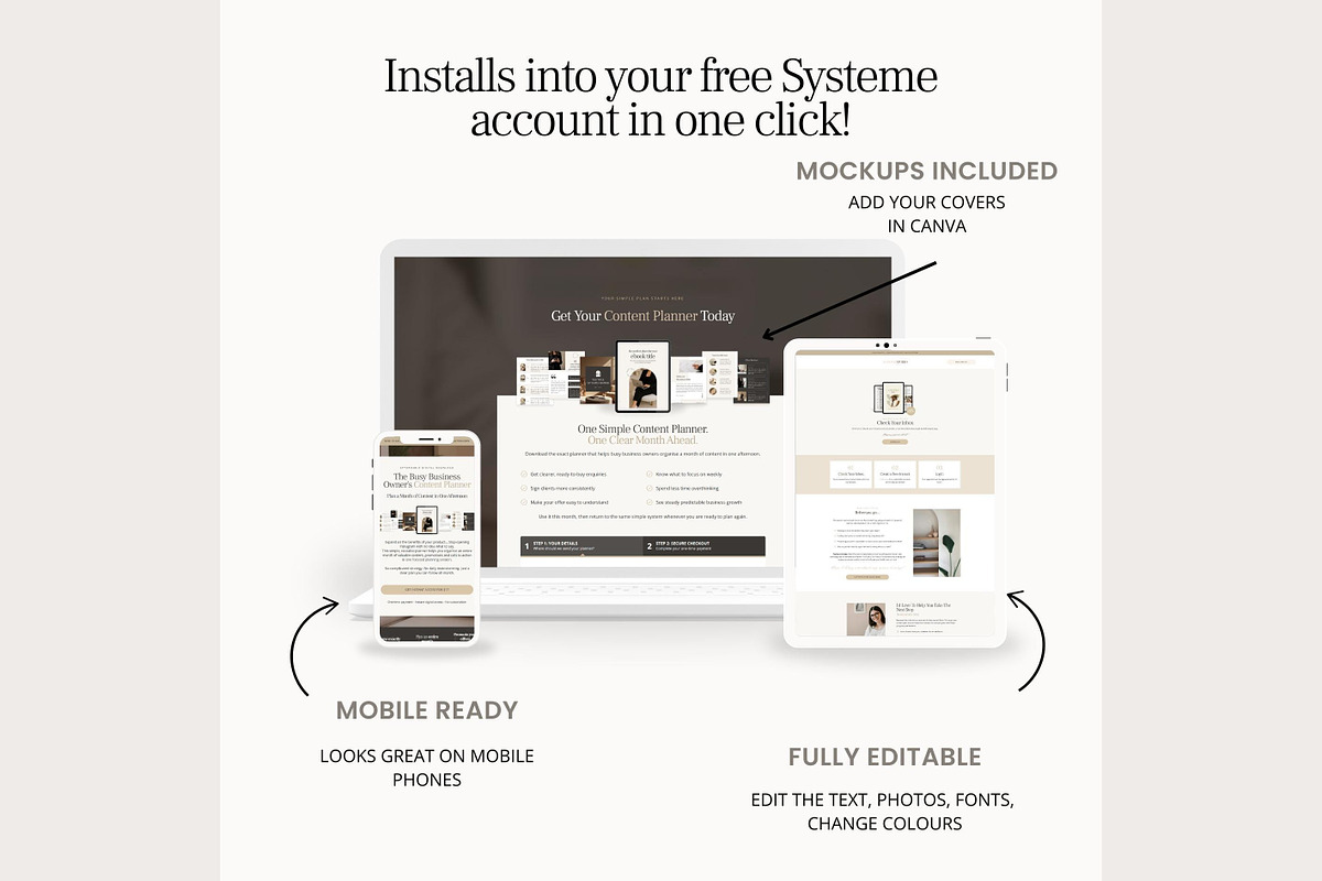 Systeme.io Almond Studio Funnel, a Landing Page Template by Hayley's Digital Hub (Photo 5 of 10)